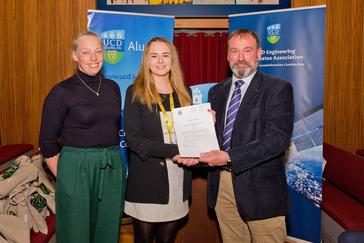 Sinead Marsh receiving Aoife Carney memorial award 2023